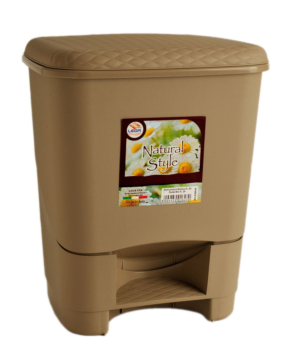 0409/R PATTUMIERA RATTAN A PEDALE LT.10 LEGA COLLO DA 6 PEZZI