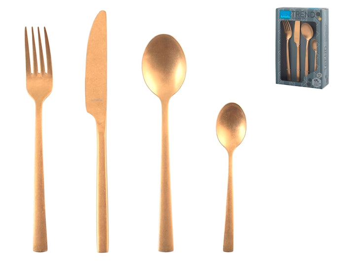 SERVIZIO POSATE 16 PEEZZI MANILLE PVD/GOLD