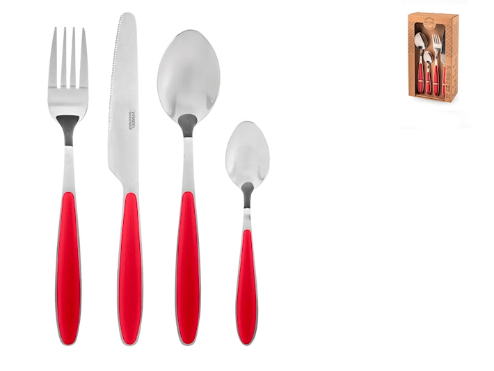SERVIZIO POSATE 20 PEZZI COLORFULL ROSSO