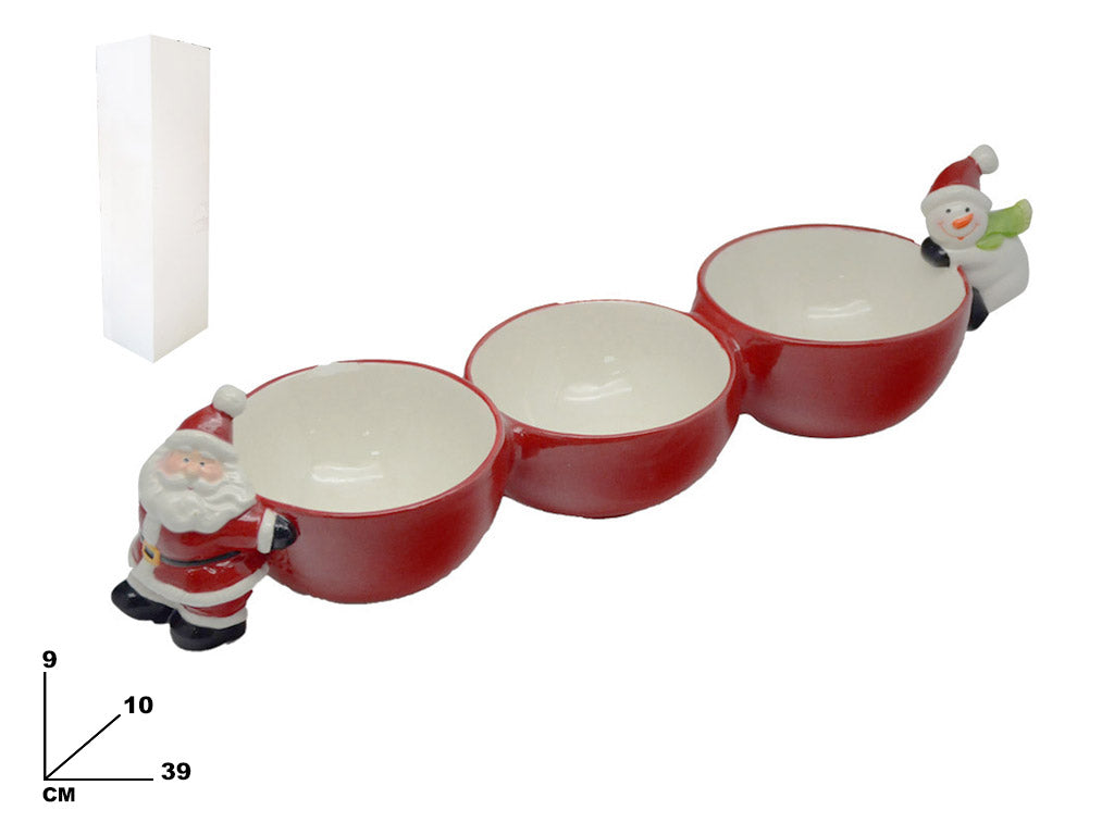 PIATTO TRIS APERITIVO BABBO NATALE