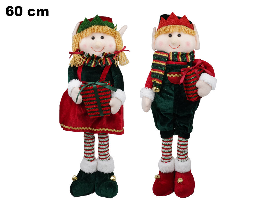 ELFO NATALIZIO DI PEZZA 60 CM