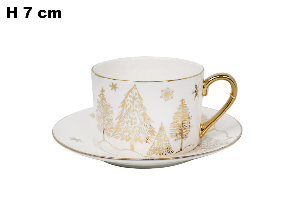 TAZZINA CON PIATTINO DECORATIVI NATALIZIO IN CERAMICA