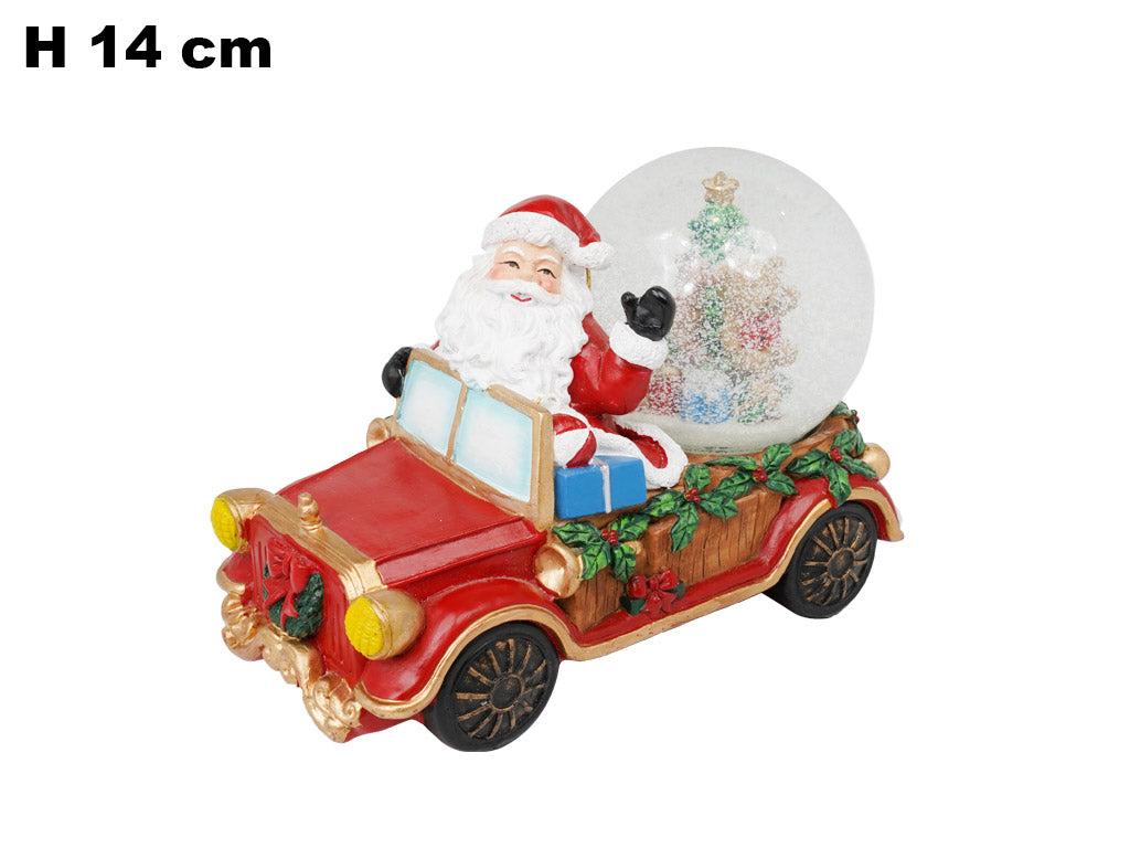 AMPOLLA MACCHINA BABBO NATALE LUCI/SUONI