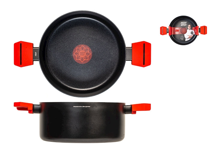 CASSERUOLA 2 MANICI ANTIADERENTE HOT SPOT BORGHESE CM24