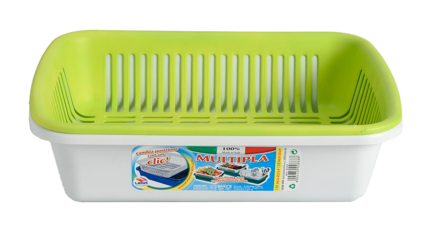 0162*2 VASCHETTA RETTANGOLARE MULTIPLA LT.7 LEGA COLLO DA 12 PEZZI