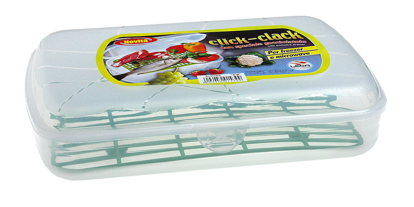 0210I/G CONTENITORE CLIK CLAK RETT.CON GRIGLIA LEGA COLLO DA 21 PEZZI