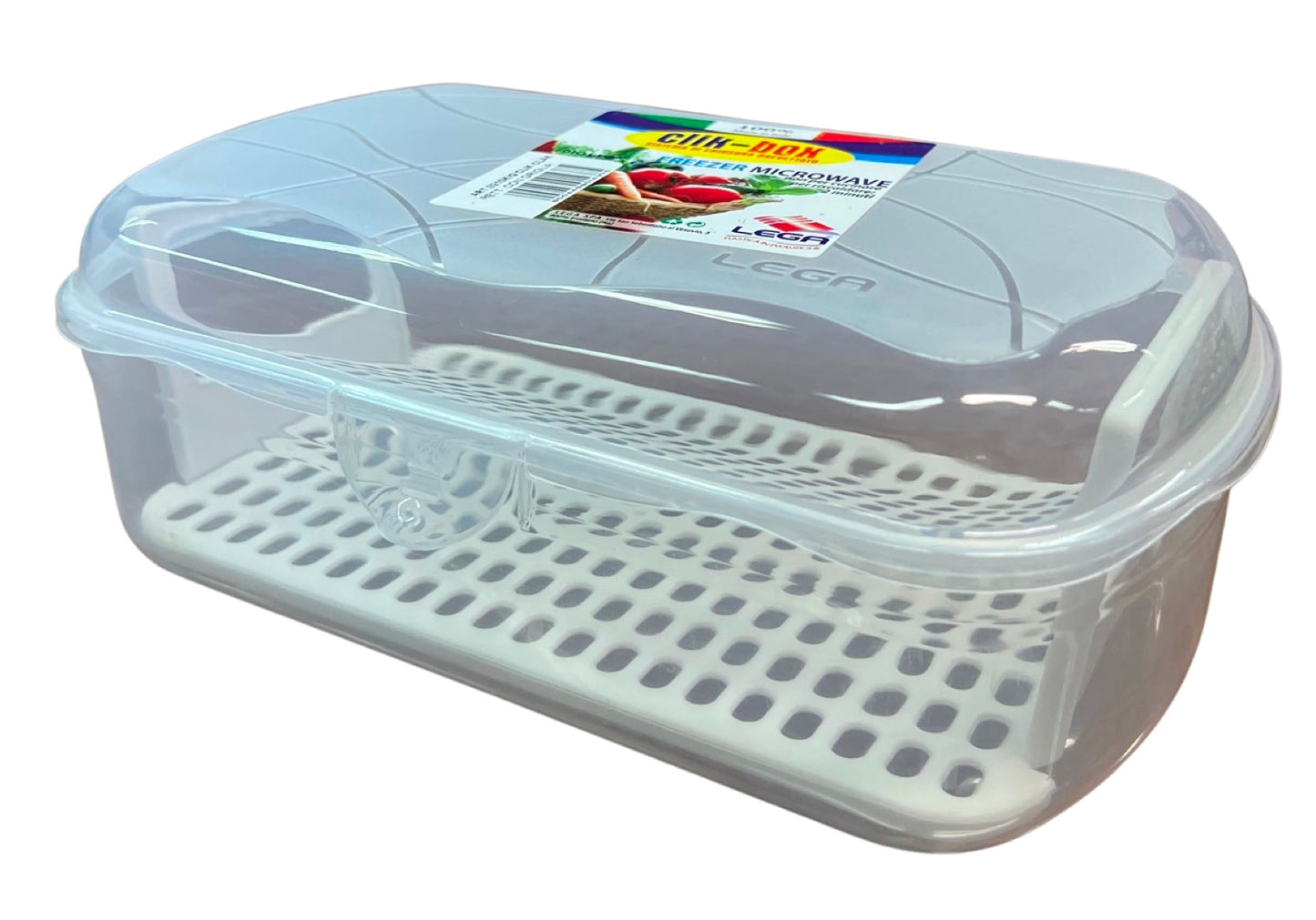 0210K/G CONTENITORE CLIK CLAK RETTANGOLARE + GRIGLIA LT.2,5 LEGA COLLO DA 36 PEZZI