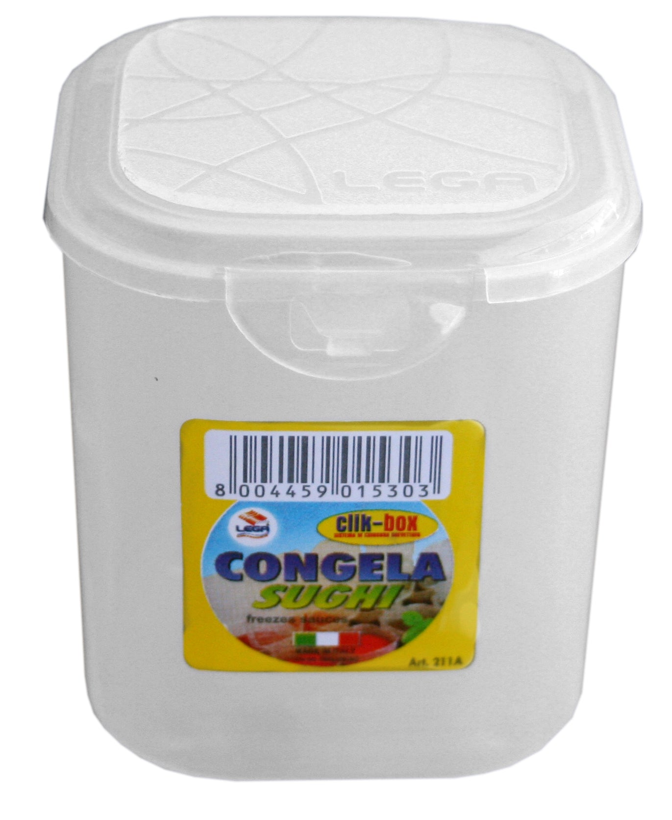 0211A CONTENITORE CLIK CLAK QUADRATA LT.0,25 LEGA COLLO DA 80 PEZZI