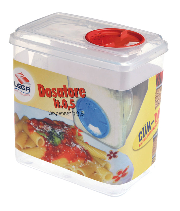 0211C CONTENITORE CLIK CLAK DOSATORE CON VALVOLA LT.0,5 LEGA COLLO DA 40 PEZZI