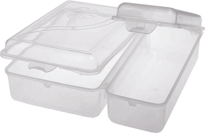 0211F CONTENITORE CLIK CLAK DOPPIO CON POSATINA LT. 2 LEGA COLLO DA 36 PEZZI