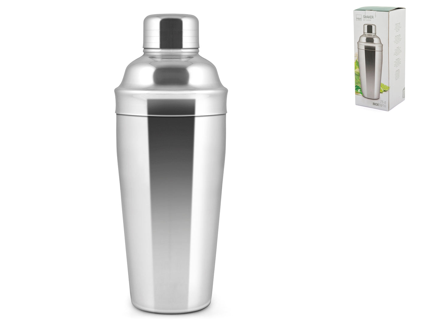 Shaker cocktail in acciaio inox 18/10, con filtro incorporato, cl 75