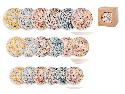 SERVIZIO TAVOLA 18 PEZZI STONEWARE H&H DEC SPRINKLE