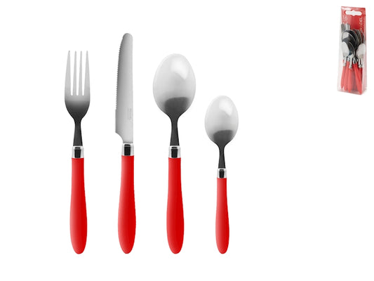 SERVIZIO  POSATE 16 PEZZI REGLISSE M/ROSSO