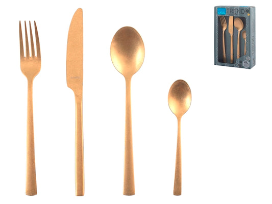 SERVIZIO POSATE 16 PEEZZI MANILLE PVD/GOLD