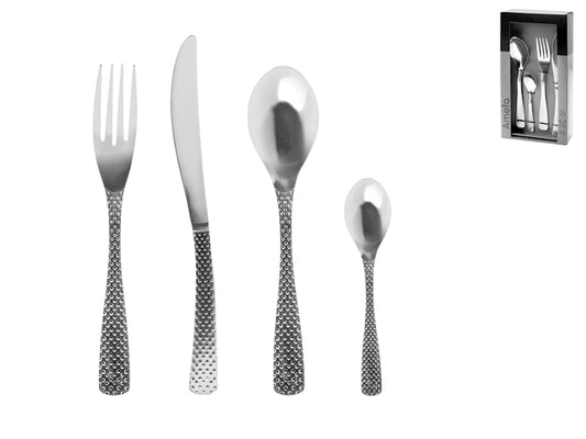 SERVIZIO  POSATE 24 PEZZI ACCIAIO INOX DOTS