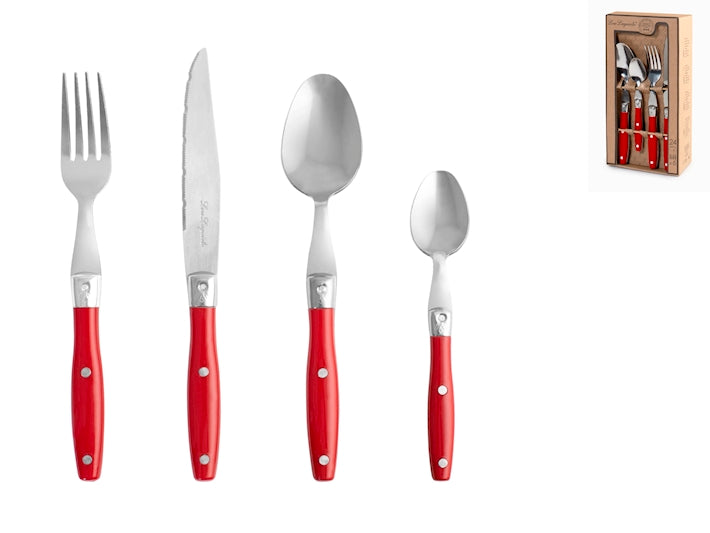 SEVVIZIO  POSATE 24 PEZZI COMPTOIR ROSSO