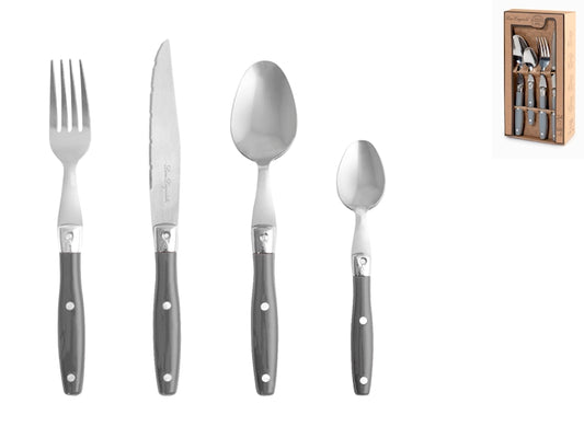 SERVIZIO POSATE 24PEZZI COMPTOIR GRIGIO