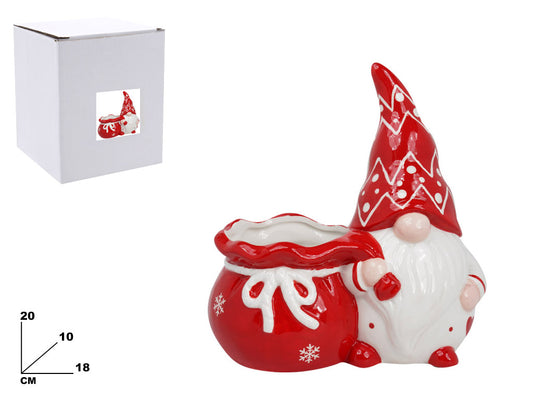 GNOMO CON CONTENITORE DECORATIVO NATALE