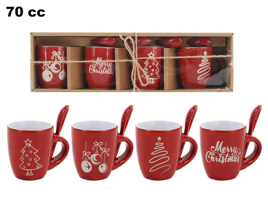 SET 4 TAZZINE DECORATIVE NATALIZIE CON