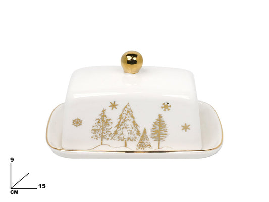 PORTABURRO DECORATIVO NATALIZIO IN CERAMICA