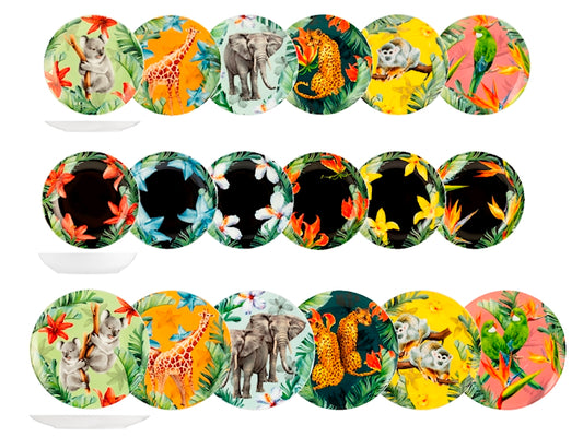 SERVIZIO TAVOLA 18PZ  EXOTIC PORCELLANA DECORATA