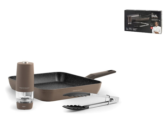 Set H&H new Bistecchiera ,pinza Da Cucina E Macinapepe Elettrico